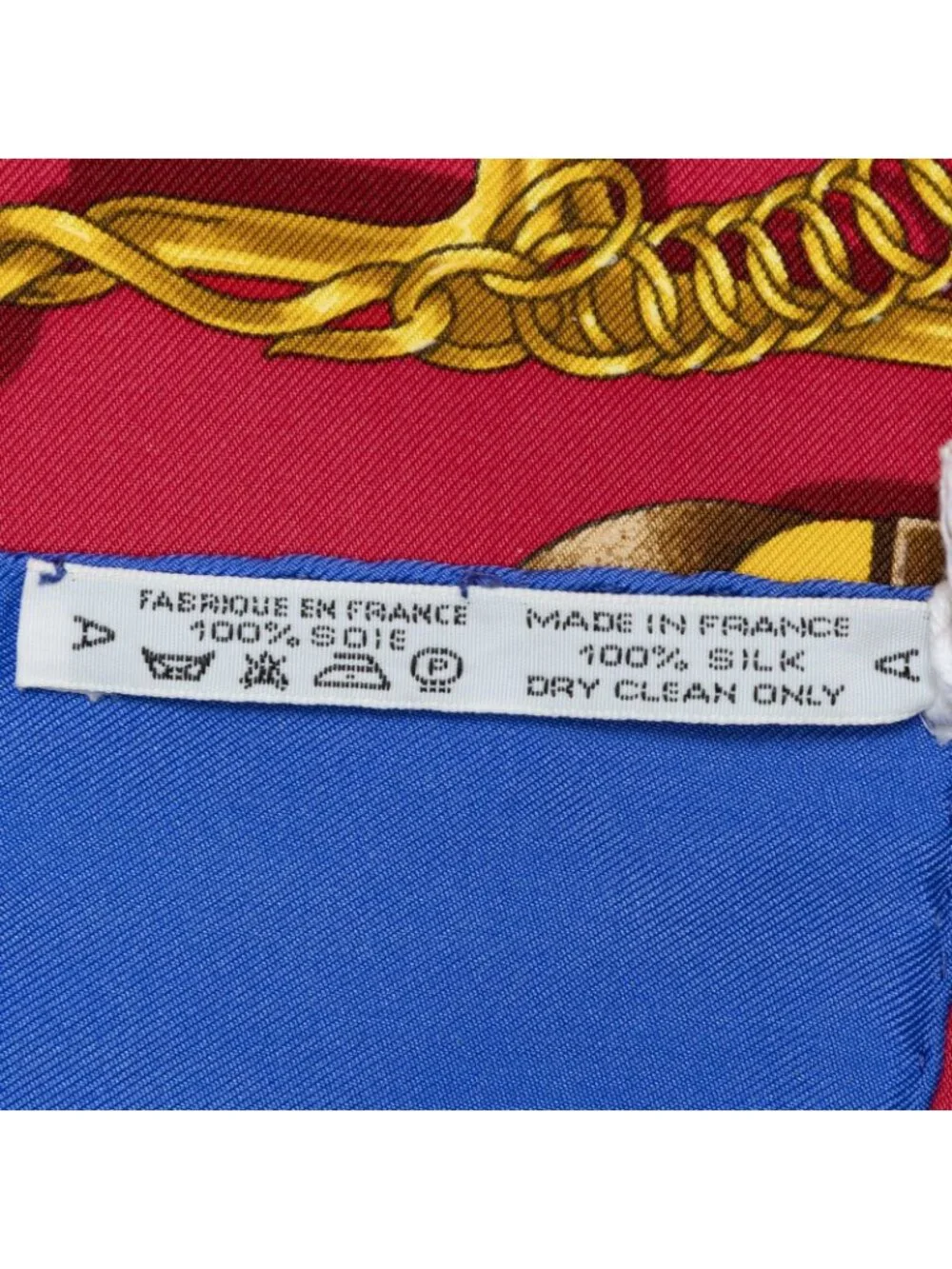 Hermes Scarf Blue Pink Gold 100% Twill Silk